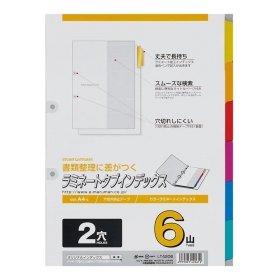 Maruman Loose Leaf Separadores Laminados A4 (2 Perforaciones) [LT4206] - 6 Separadores